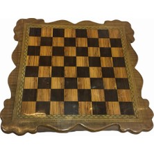 Günbeyi El Yapımı Sedef Mozaik Işlemeli Satranç Takımı Doğal Ahşap 2 Parça