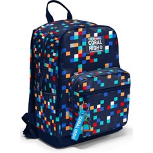 Coral High Lacivert Geometrik Desenli Okul Sırt Çantası 33235