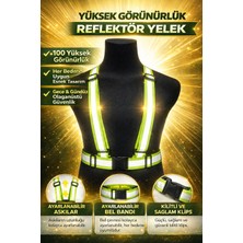 Vi Caro Yeşil Reflektörlü Güvenlik Yeleği Ayarlanabilir Gece Görünürlük Motor Bisiklet Koşu Trafik Yeleği