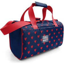 Coral High Lacivert Kırmızı Kalp Desenli Spor Çantası 27547