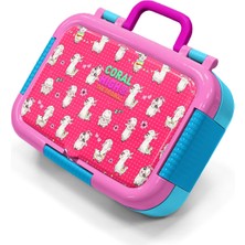 Coral High Kids Neon Mercan Su Yeşili Alpaka Desenli Paslanmaz Çelik Beslenme Kabı 39218
