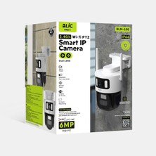 Al-Net 2.4g, Wifi Ptz 3+3 6mp Full Hd Çift Lensli, Akıllı Ip Kamera