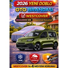 WestCover Yeni Kasa Fiat Doblo  Uyumlu (Turuncu Dikişli-Ref) Oto Brandası,araba Çadırı