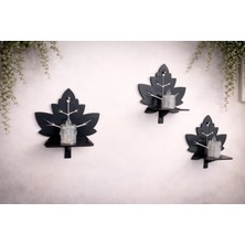 Melbay Lazer Duvar Dekorasyon Ürünleri Ahşap Yaprak Mumluk Dekoru