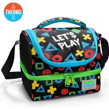 Coral High Kids Siyah Lets Play Desenli Thermo Iki Katlı Beslenme Çantası 37207