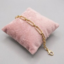 Museum Of You Kadın 14K Gold Kaplama Zirkon Taş Detaylı Zincir Bileklik - Xp