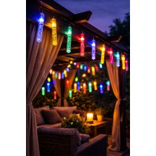 Binbirreyon Baloncuklu Stick Solar Aydınlatma Güneş Enerjili Lamba 20 Adet Sıralı Tüp Solar Renkli Led 680 cm  AG032