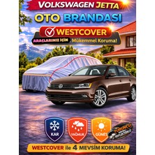 WestCover Volkswagen Jetta  Uyumlu (Turuncu Dikişli-Ref) Oto Brandası,araba Çadırı