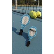 Seard Miyuki Boncuk El Yapımı Tenis Raketi Broş - Yaka Iğnesi 1
