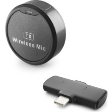 Type-C Kablosuz Yaka Mikrofonu - Siyah HDX2794 Midastech