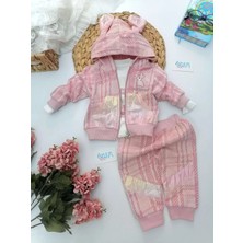 Craker Sweet Little Bunny Hırkalı 3lü Takım Pembe