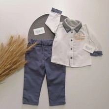 Marka Gömlekli Bebek Takım Beyaz