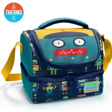 Coral High Kids Lacivert Çivit Robot Desenli Thermo Iki Katlı Beslenme Çantası 37218