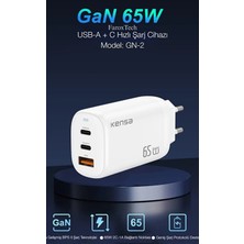 FaroxTech 65W Turbo Hızlı Şarj Cihazı Type-C Qc Pd 2xusb-C 1xusb-A (Gerçek 65 Watt)