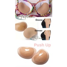 Melien Ten Silikon Yapışkanlı Mayo Abiye Elbise Sütyen Gelinlik Push Up Göğüs Büyüten Kaldırıcı Pedi
