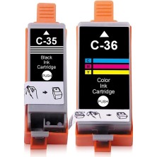 Pgı-35 + Clı-36 Siyah + Renkli Kartuş Canon Pixma IP100 Mobil IP110 TR150 Mobil Yazıcı Uyumlu