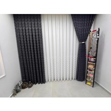 Nivemes Home Nivemeshome Ritim 3-0009 Antrasit 1/3 Pileli Fon Perde
