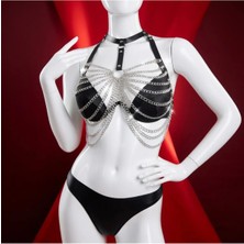 Luna Vanessa Çeyiz Için Body Deri Iç Çamaşırı Takımı -2075-CYZ-TK-XL