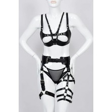 Luna Vanessa Çeyiz Için Body Deri Iç Çamaşırı Takımı -2186-CYZ-TK-S-M