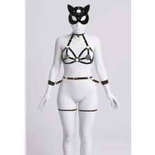 Luna Vanessa Yılbaşına Özel Body Deri Iç Çamaşırı Takımı -2196-YLBS-TK-XS