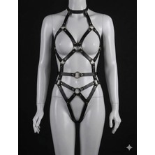 Luna Vanessa Yılbaşına Özel Body Deri Iç Çamaşırı Takımı -2003-YLBS-TK-S-XL