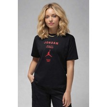 Nike Jordan Girlfriend Loose Fit Womens Tee Bol Kesim Kadın Günlük Tişört Siyah