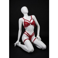 Luna Vanessa Sevgililer Günü Body Deri Iç Çamaşırı Takımı -2137-SVGI-TK-S