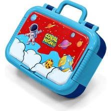 Coral High Kids Kırmızı Mavi Astronot Uzay Desenli Paslanmaz Çelik Beslenme Kabı 39145