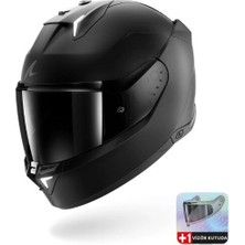 Shark Skwal I3 Dark Shadow Edition Mat Siyah Kapalı Kask (Ledli Model)+(Renkli Cam Hediyelidir)