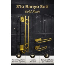 Edil Tasarım Havlu Askısı ,tuvalet Kağıtlık,3 Ürün Birlikte Banyo,tuvalet Takımı,yapışkanlı,montaj Gerektirmez