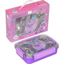 Dream Vest Bento 710ML Lunchbox Sevimli Dostlar Tek Katlı 3 Bölmeli Paslanmaz Çelik Sefer Tası Yemek Kutusu