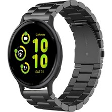 Tagomoon Garmin Vivoactive 5 ile Uyumlu Kordon Klasik Baklava Model Paslanmaz Çelik Metal Kayış