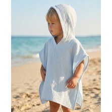 Joyous Mom & Kids 2 Katlı Organik Muslin Kapüşonlu Panço – Bebek ve Çocuklar Için %100 Pamuk Plaj ve Banyo Havlusu