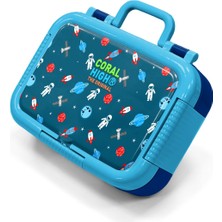 Coral High Kids Çivit Kırmızı Uzay Desenli Paslanmaz Çelik Beslenme Kabı 39214