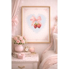 (Çerçevesiz) Vintage Fiyonk ve Puantiye Desen Tekli Poster