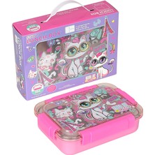 Dream Vest Bento 710ML Lunchbox Sevimli Dostlar Tek Katlı 3 Bölmeli Paslanmaz Çelik Sefer Tası Yemek Kutusu