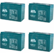 Ncr Akü 12V-14 Amper 4'lü Paket Yatık  E-Bıke Akü- 2026 Üretim Ebatlar: 150X101X99MM