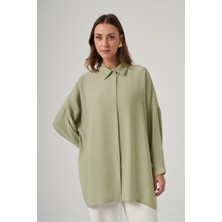 Nuss Oversize Basic Yazlık Gömlek 3001 Menta