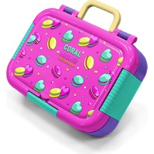 Coral High Kids Açık Pembe Su Yeşili Makaron Desenli Paslanmaz Çelik Beslenme Kabı 39216