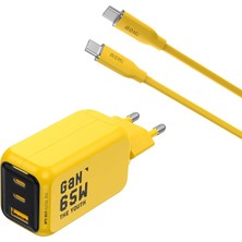 Aohi Youth 3 Portlu 65W Şarj Adaptörü, 140W Hızlı Şarj Kablosu Seti