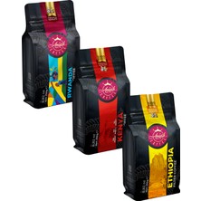 Anisah Coffee Afrika Filtre Kahve Seti | Etiyopya, Kenya, Ruanda | 3x250gr | Çekirdek