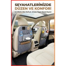 Ankaflex Gri Renk Oto Koltuk Arkası Organizer Çanta 40x55 cm İthal Keçe Kumaş ile Pratik Eşya Düzenleyici