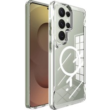 Gpack Samsung Galaxy S26 Ultra Uyumlu Kılıf Tmax Lüx Transparan M-Safe Şarj Özellikli  Sert Silikon  Şeffaf