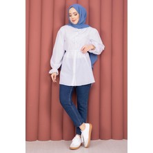 Asm Fisto Detaylı Bağcıklı Gömlek Beyaz