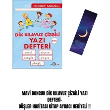 Mavi Boncuk Dik Kılavuz Çizgili Yazı Defteri- Düşler Haritası Kitap Ayracı Hediyeli !!