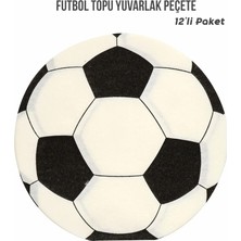Parti Pera Siyah Beyaz Yuvarlak Futbol Topu Peçete 12'li