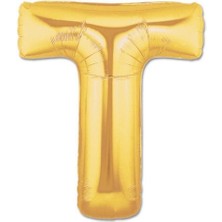 River World 1 Metrelik Rengi Altın Sarısı Folyo Balon Harfi T