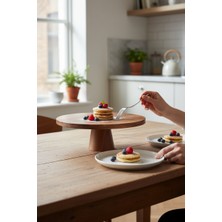 Akayev Akasya 30 cm Konik Ayaklı Sunun Tabağı