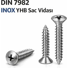 Cıvata Deposu Dın 7982 Inox 4.8X45 Yhb Sac Vidası 100 Adet
