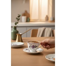 Akayev Ofelya 2li Porselen Kahve Fincan Seti Mor